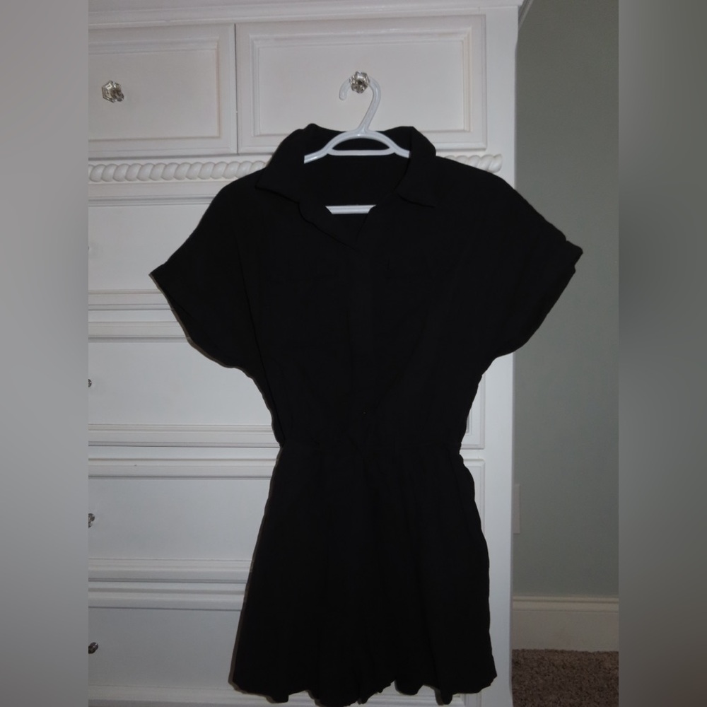 Black Short Sleeve Romper